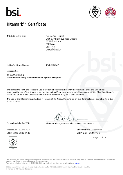 BS4873/PAS24 - Enhanced Secutiry Aluminium Door Systems