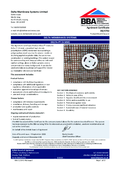 3742ps6i1 BBA Certificate Delta PT 3mm