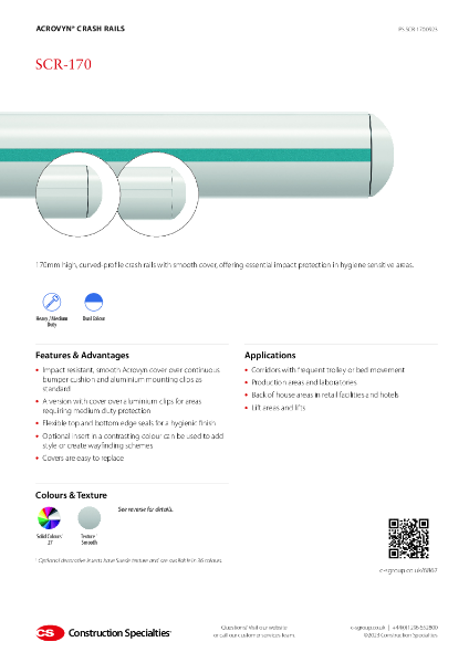 CS Acrovyn SCR-170 Crash Rail_Product Sheet (09.23)
