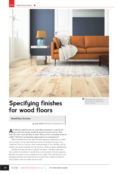 Specifying finishes for wood floors