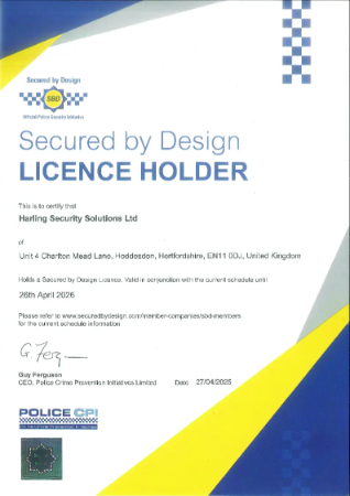 Secured By Design Certificate