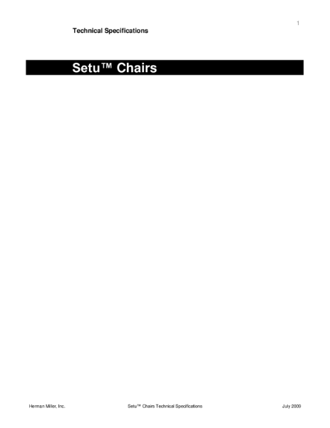 Setu Chair - Technical Specification