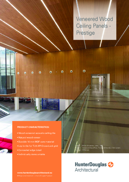 Derako® Veneered Wood Tiles & Panel Ceilings - Prestige