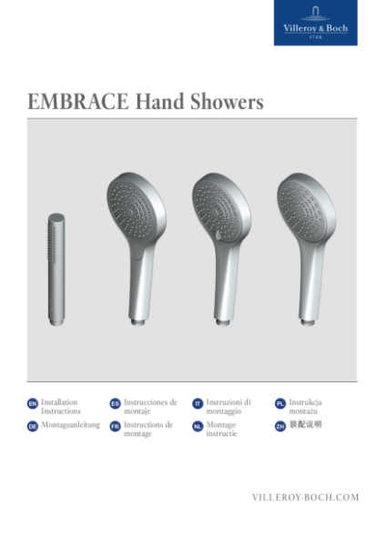 Embrace Hand Showers Installation Instructions