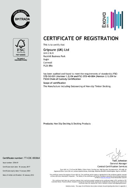  FSC®: Certificate No TT-COC-003864 License number: FSC®-C109573