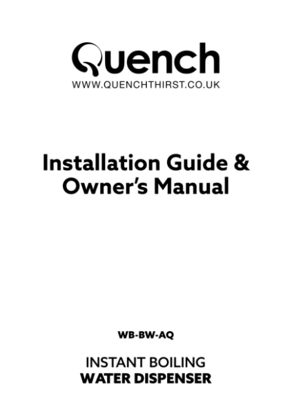 Quench Water Boiler (WB-BW-AQ-(C)) Installation and Owner's Manual