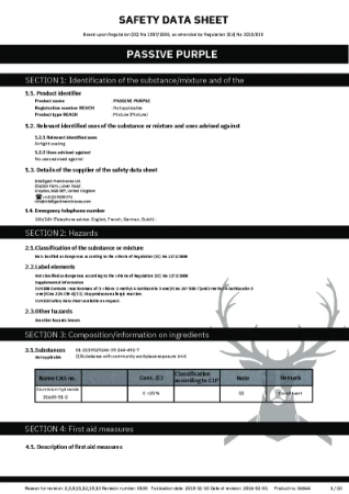 Passive Purple - Safety Data Sheet