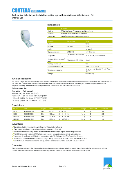 Contega Solido SL-D Technical Datasheet