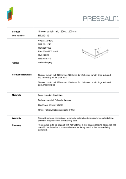 RT212 techical data sheet