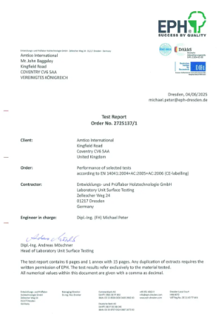 EPH Test Certificate