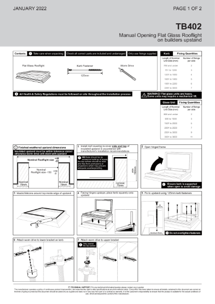 Trade Skylight Man Vent Installation Guide