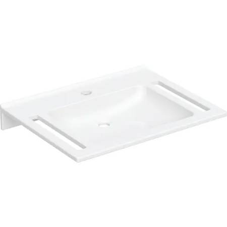Geberit Publica Washbasin, Square Design, with Cut-Outs, Barrier-Free  - Washbasin