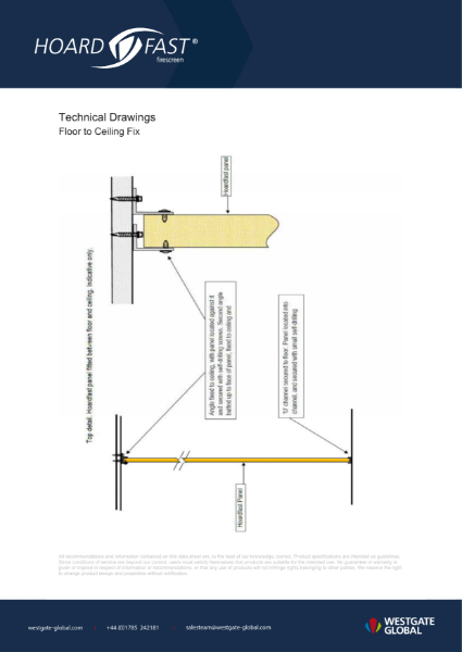 Hoardfast Firescreen Floor-to-Ceiling - Technical Drawings