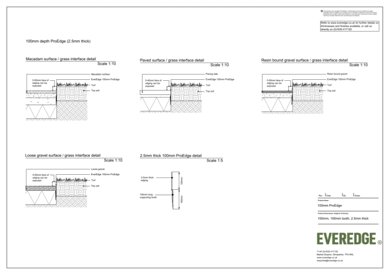 EverEdge ProEdge 100mm Edging CAD Drawing
