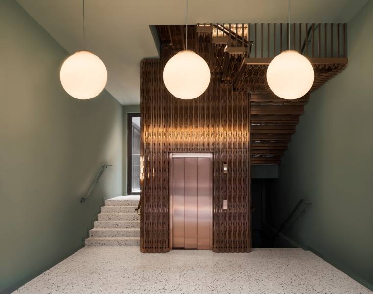 Bronze detailing, The Gaslight Building, 29 -35 Rathbone Street, London W1