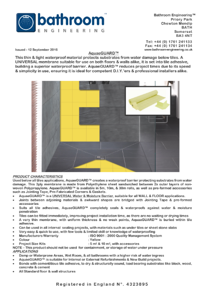 Waterproof Membrane AquaeGuard Universal