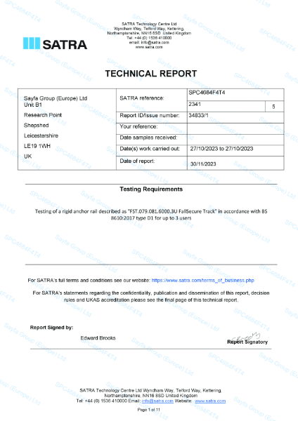 SATRA Test Report - FST.079.081.6000.3U BS8610.2017 3U D1