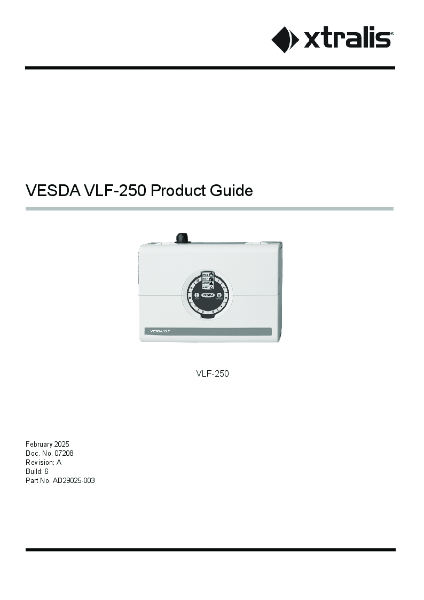 XTRALIS VESDA VLF-250 Product and Design Guide