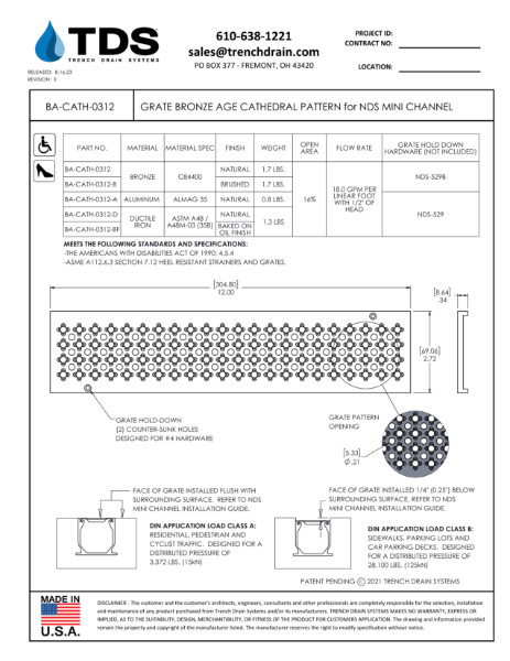 Grate Bronze Age Cathedral Pattern for NDS Mini Channel