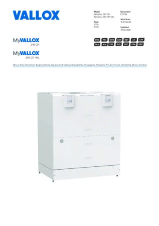 MyVallox 245 CFi - 245 CFi VKL - Pikaohje