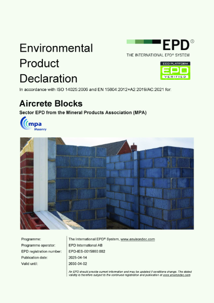 Airtec aerated block EPD