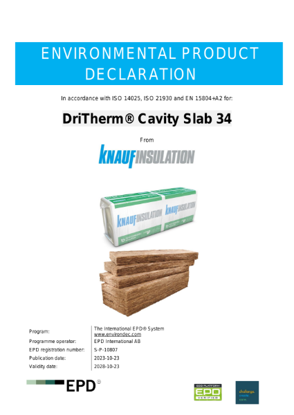 Knauf Insulation Knauf DriTherm® Cavity Slab 34 EPD - EN - UK&I