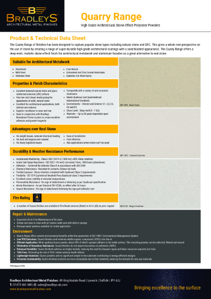 Quarry Product & Technical Data Sheet