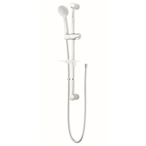 Sola Shower Rail Hose and Head - Single Function, Smooth Hose