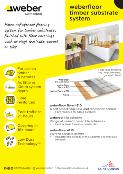 weberfloor timber substrate system - System spec card