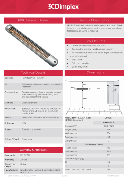 IRXE Spec Sheet