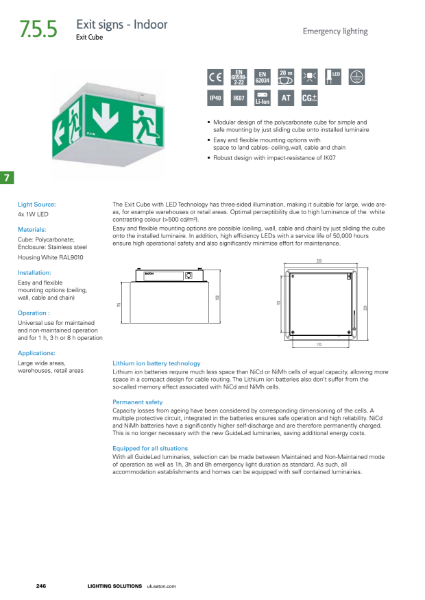 Exit Cube CG-Line - Self-Contained Exit Sign