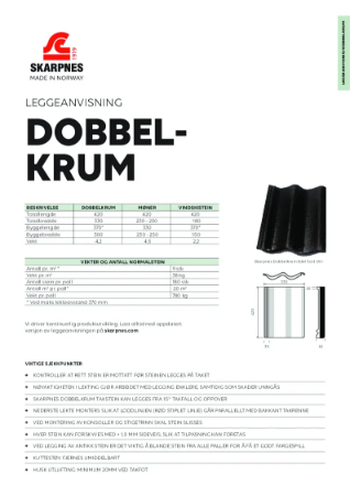 Dobbelkrum Betongtakstein - Leggeanvisning