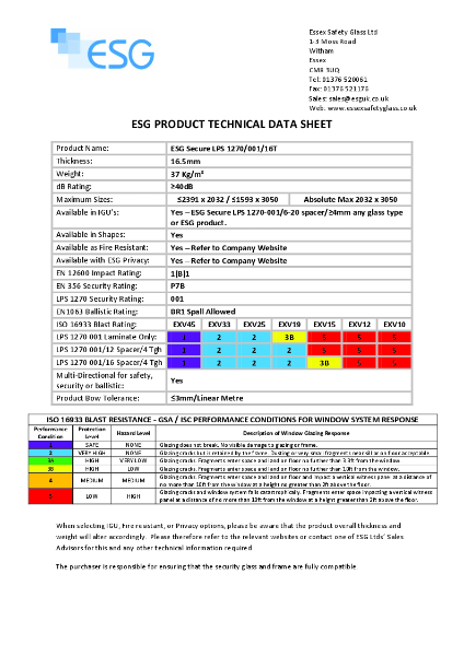 ESG Secure LPS 1270-001-16T-Data Sheet