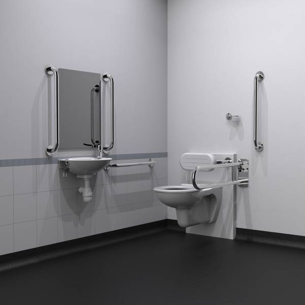 STYLE Wall Hung Doc M Toilet Pack with Steel Concealed Fixing Grab Rails