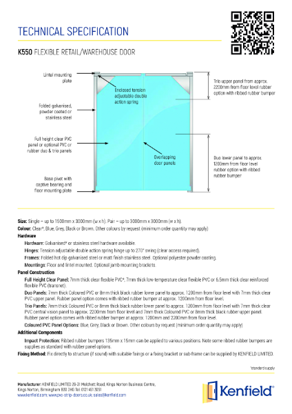 K550 Technical Specification