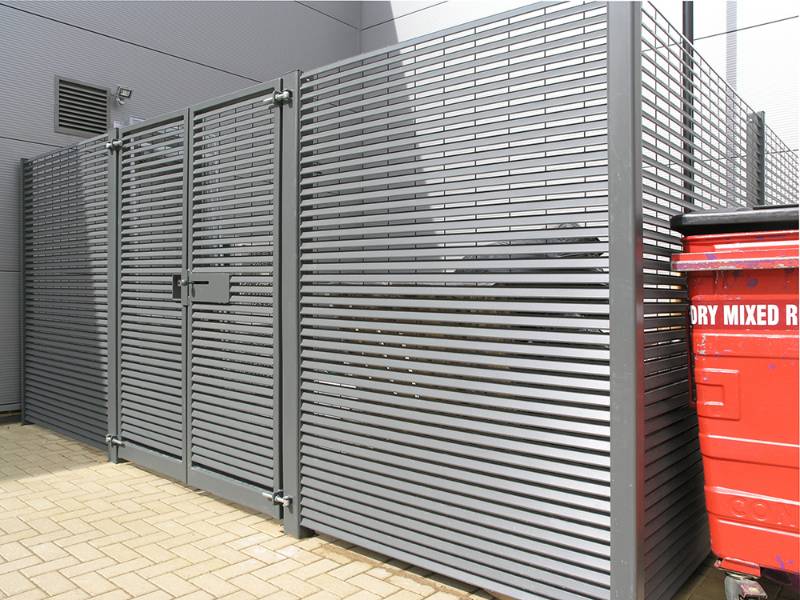 Italia Wheelie Bin Stores - Steel louvre privacy secure compound