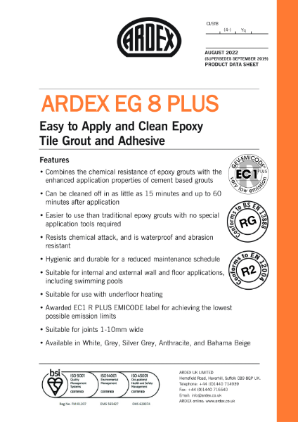 ARDEX EG 8 Plus Datasheet