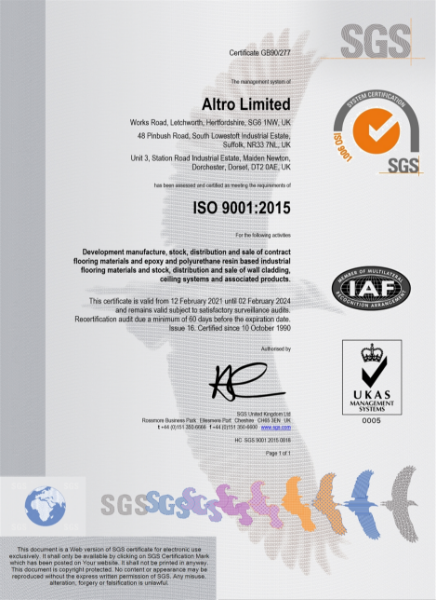 ISO 9001 certificate