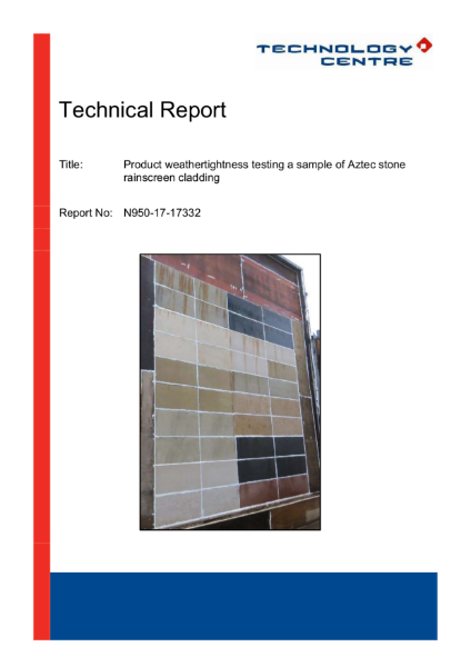 Aztec Stone Rainscreen CWCT impact Testing 2017