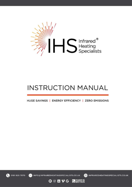 Infrared Heater user manual