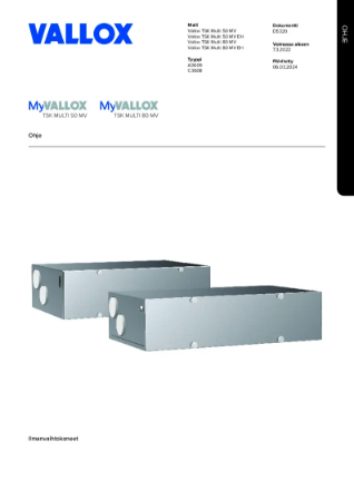 MyVallox TSK Multi 50-80 MV - Käyttöohje
