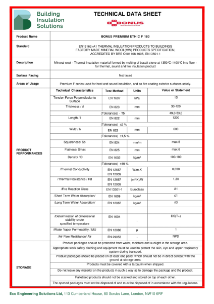 Eco Premium F Data Sheet