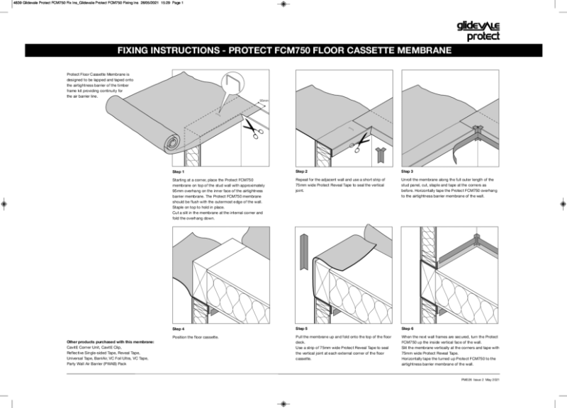 Glidevale Protect - Fixing Instructions - FCM750 Floor Cassette Membrane