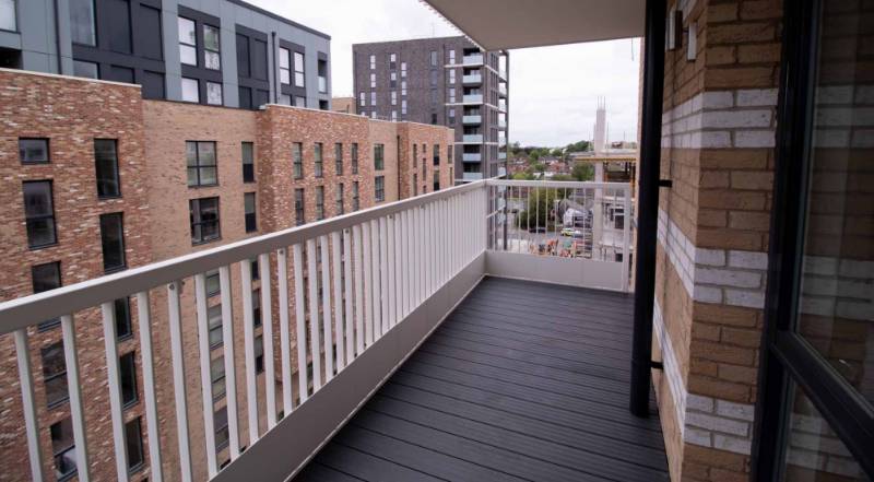 Non-combustible aluminium decking- Acton Gardens