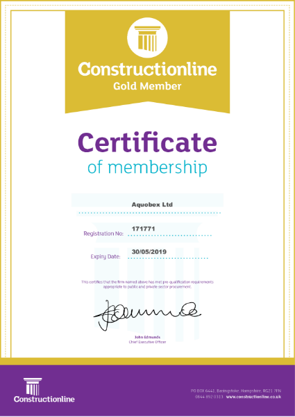 Constructionline Gold certificate