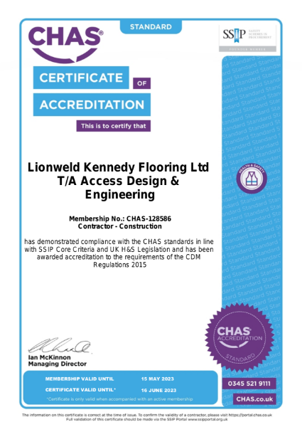 CHAS Certificate of Accreditation