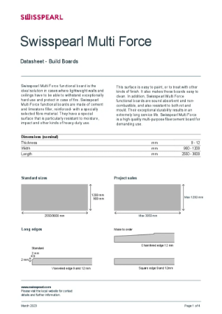 Datasheet Swisspearl Multi Force