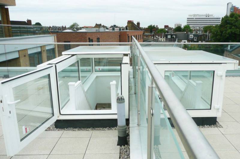 Boxed Glazed Sliding Rooflights - High-End Offices & Apartments, London