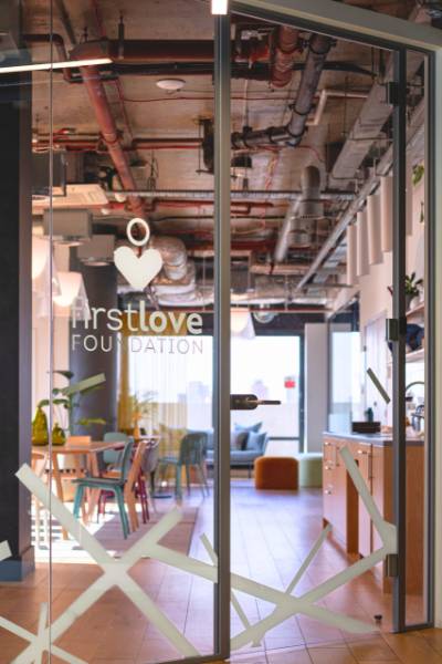 Frameless Glass Door Axile Clarity on Hinges