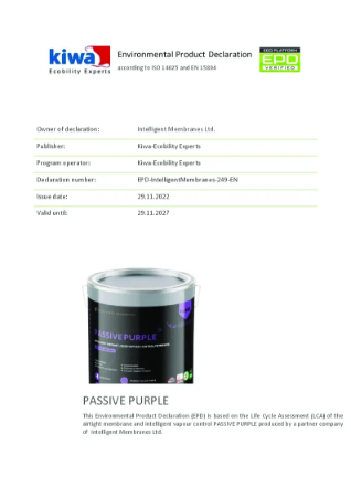 Environmental Product Declaration (EPD) – Passive Purple